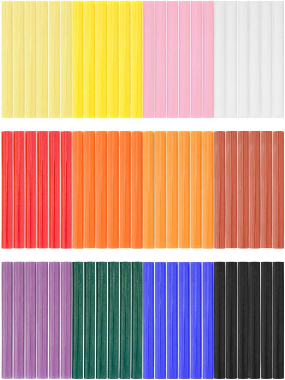 Black Hot Glue Sticks Full Size, 8" Long x 0.43" Dia Hot Melt Glue Sticks Strips Melting Adhesive Glue Sticks Set for Handmade Car DIY Art Craft Home Office Project Craft Fix & Repairs